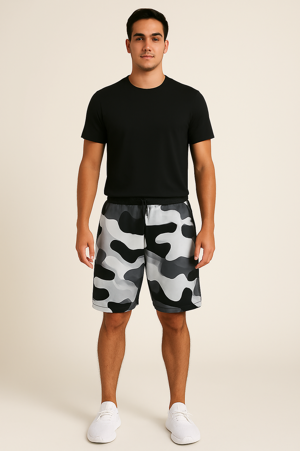 Camo Print Athletic Shorts