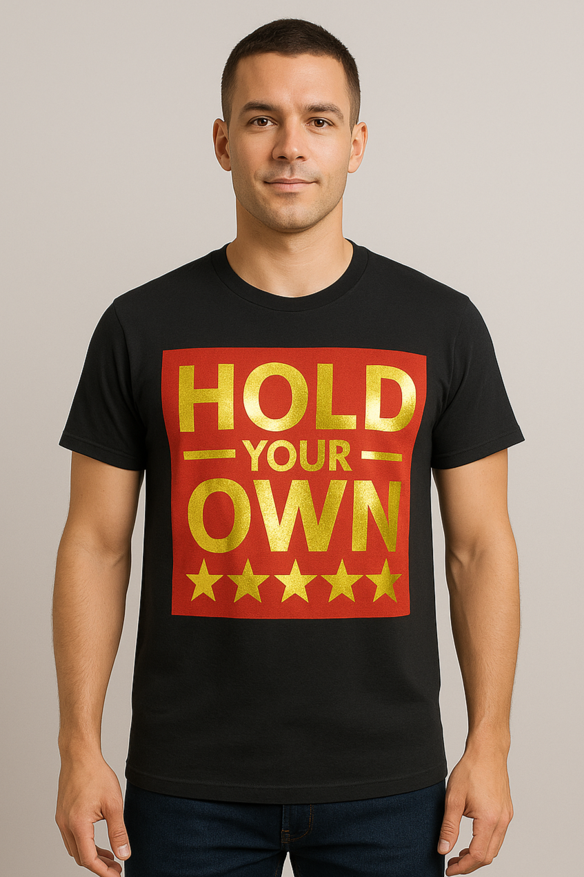 HOLD YOUR OWN Metallic Tee Shirt