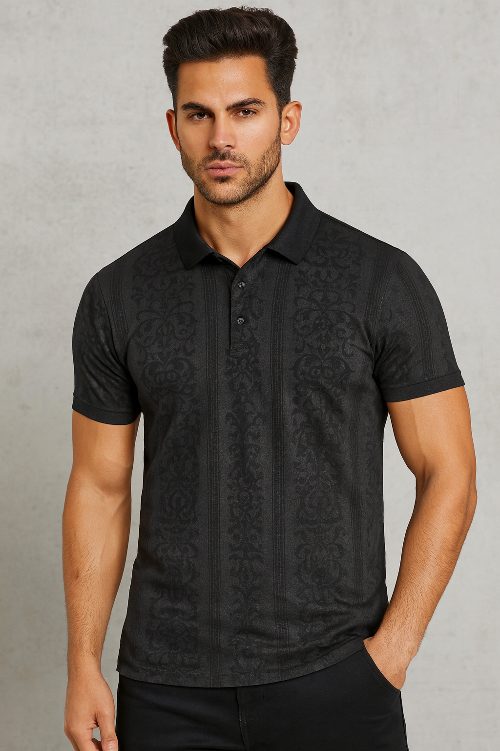 Premium Velour Pattern Polo