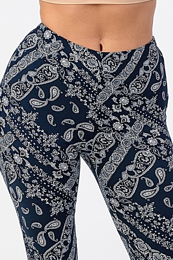 Boho Bandana Printed Flared Long Pants