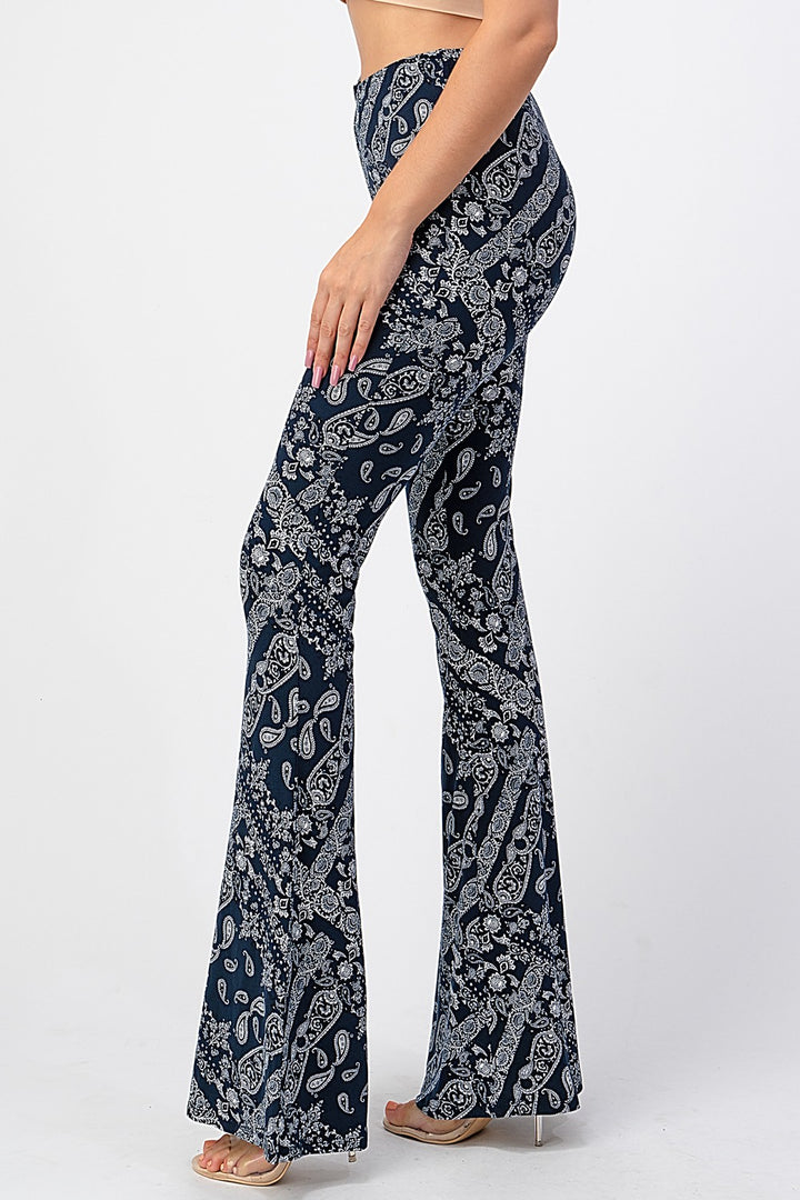 Boho Bandana Printed Flared Long Pants