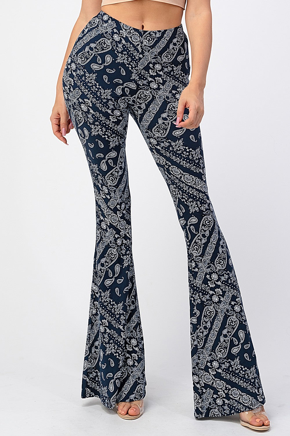 Boho Bandana Printed Flared Long Pants