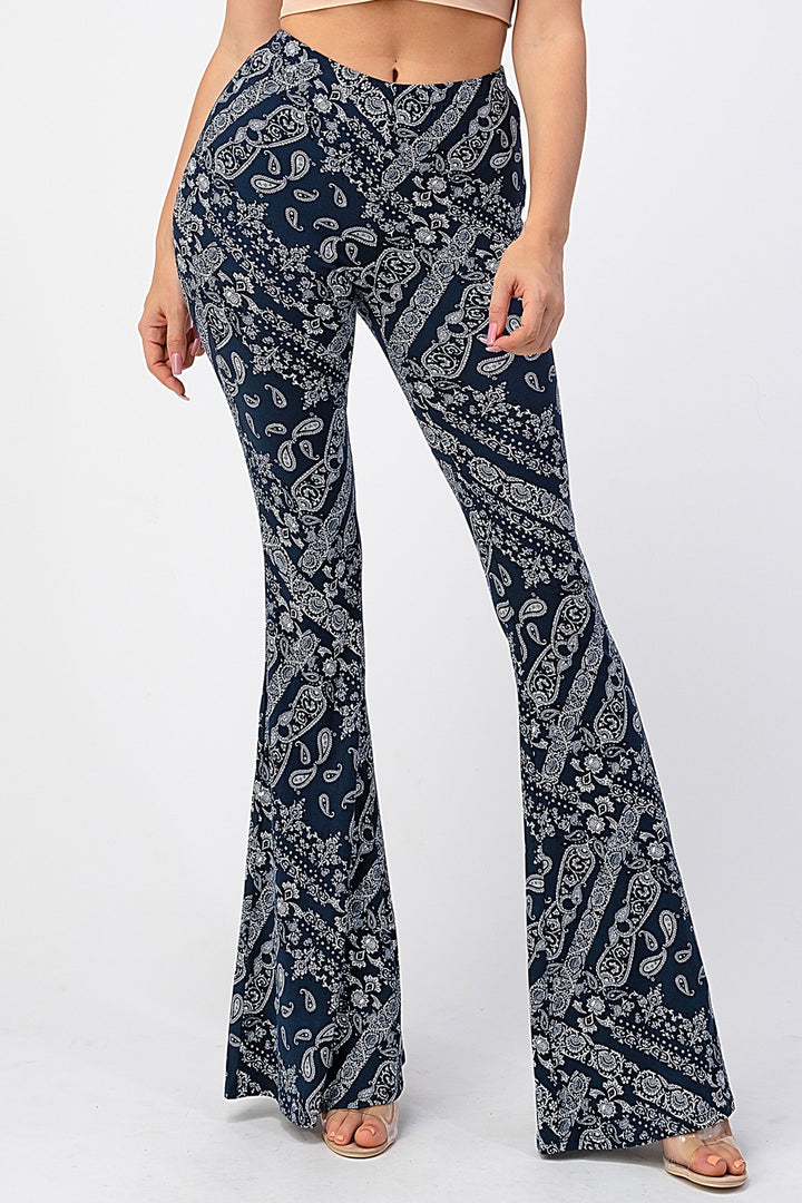 Boho Bandana Printed Flared Long Pants