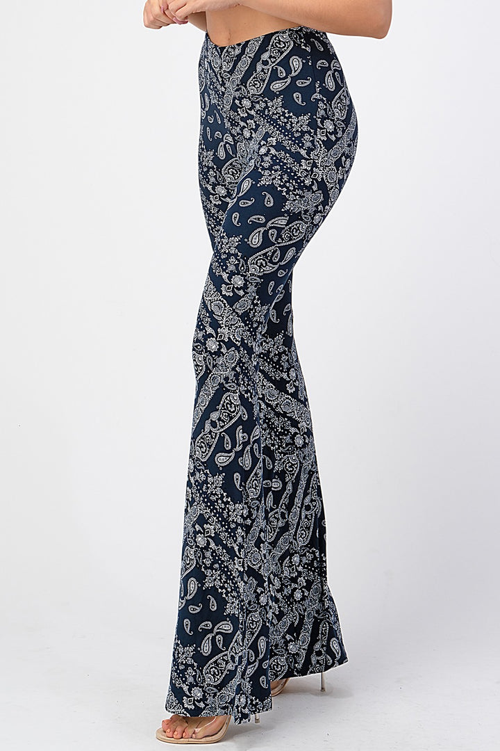 Boho Bandana Printed Flared Long Pants