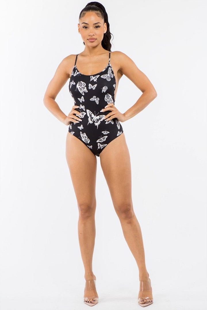 Butterfly Print One-Piece Bodysuit
