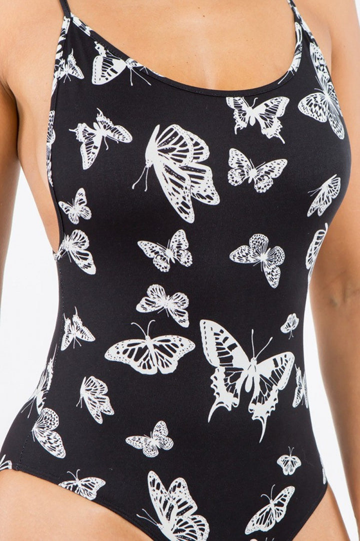 Butterfly Print One-Piece Bodysuit