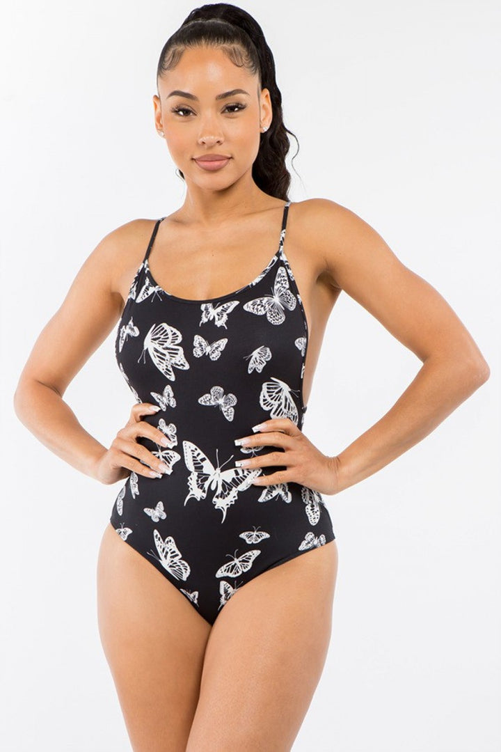 Butterfly Print One-Piece Bodysuit