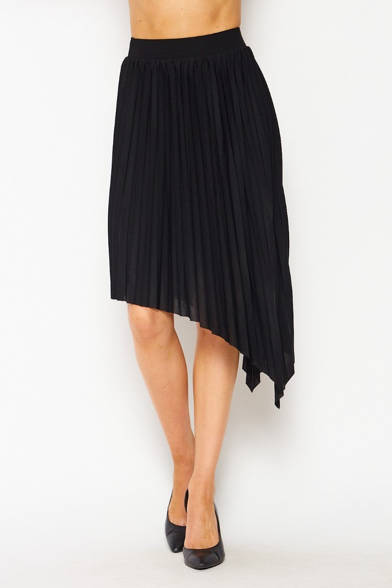 Asymmetrical Pleated Long Skirt