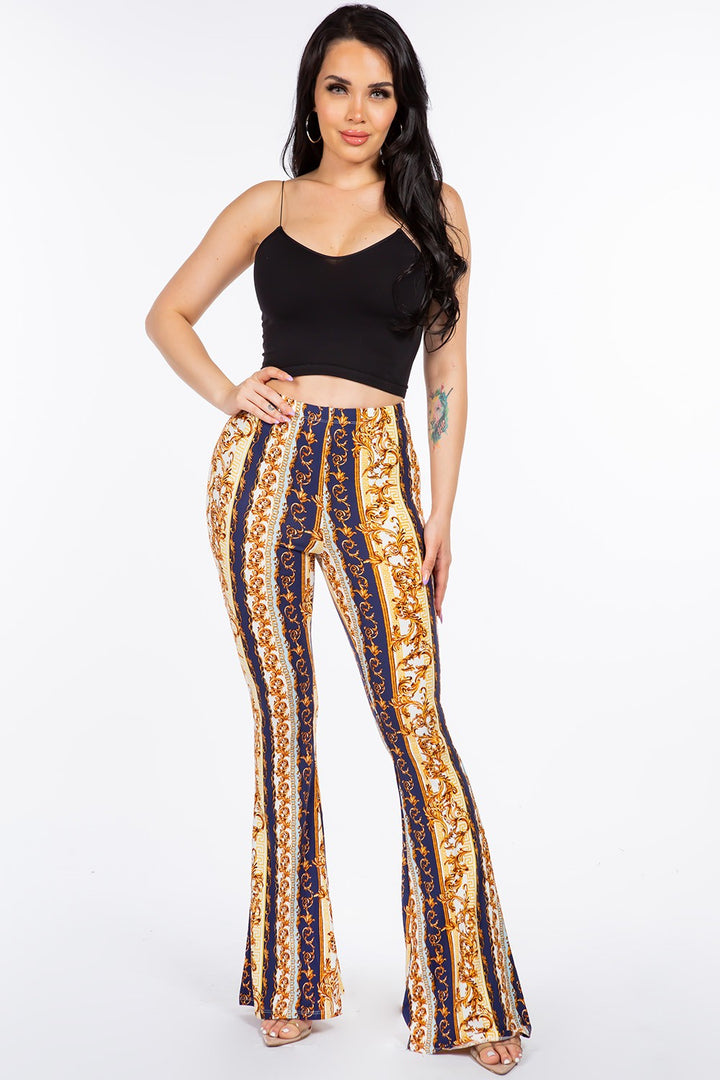 Baroque Chain Printed Flared Pants