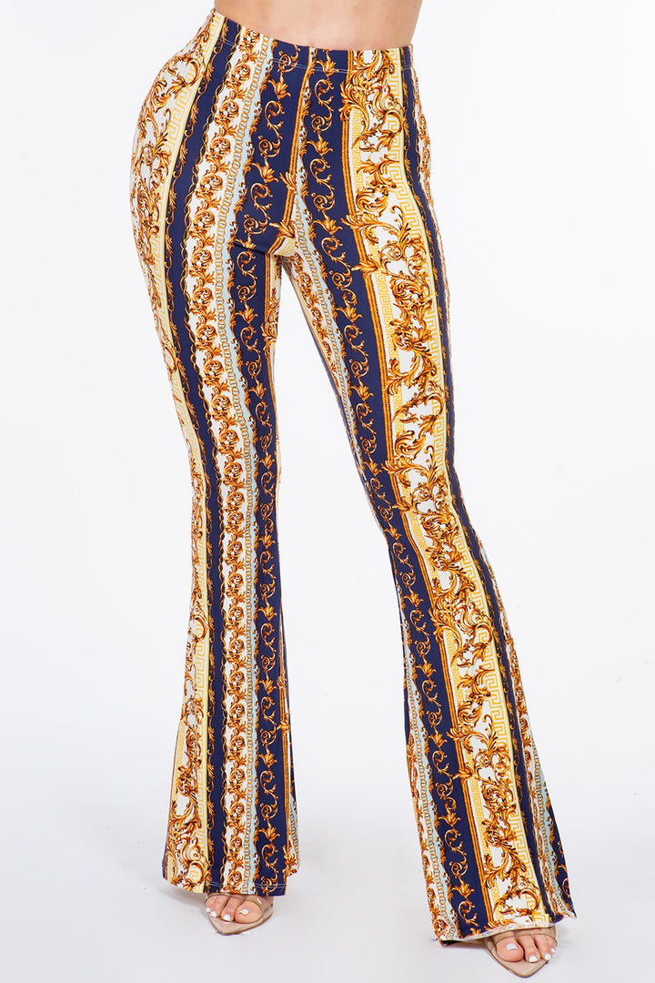 Baroque Chain Printed Flared Pants