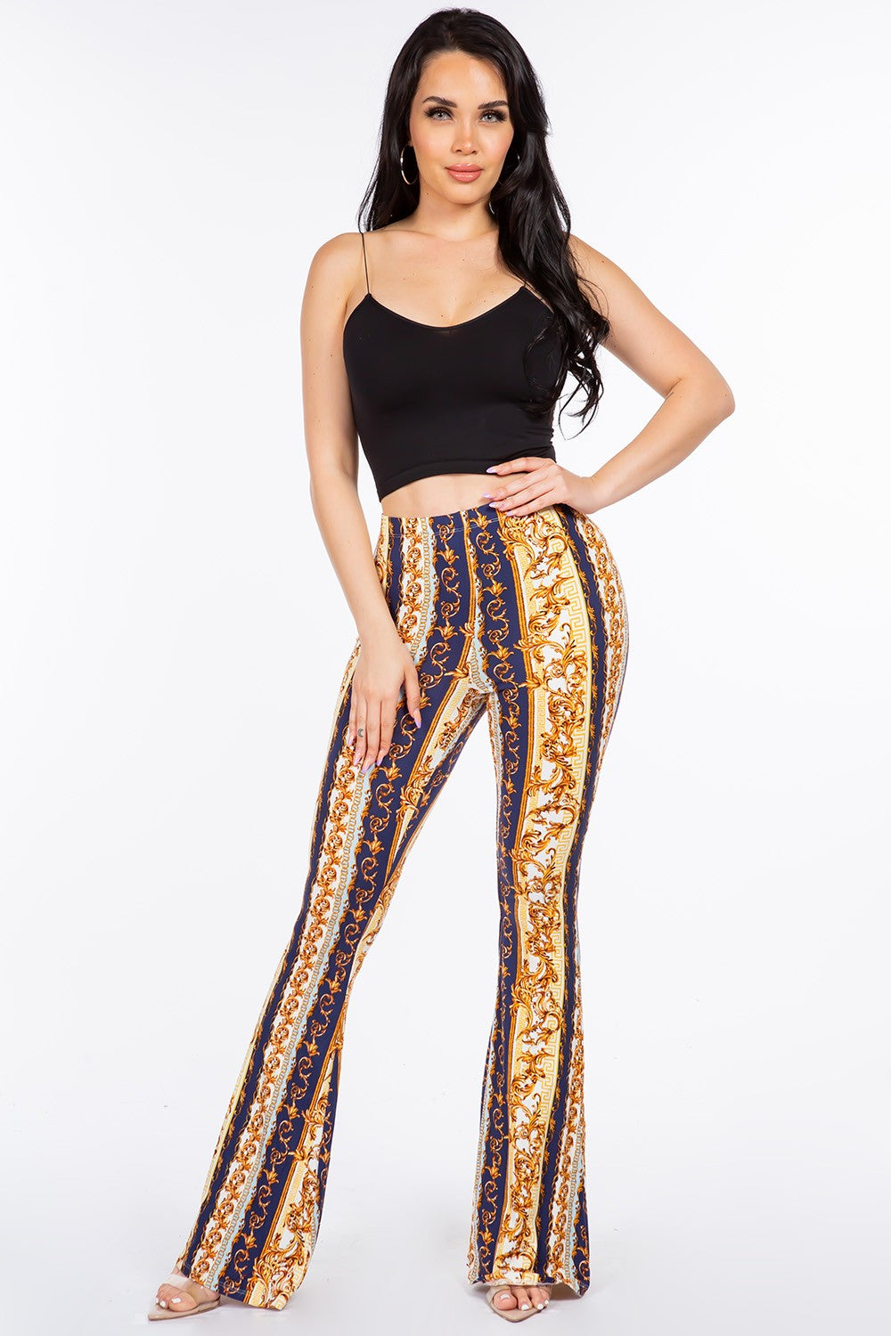 Baroque Chain Printed Flared Pants