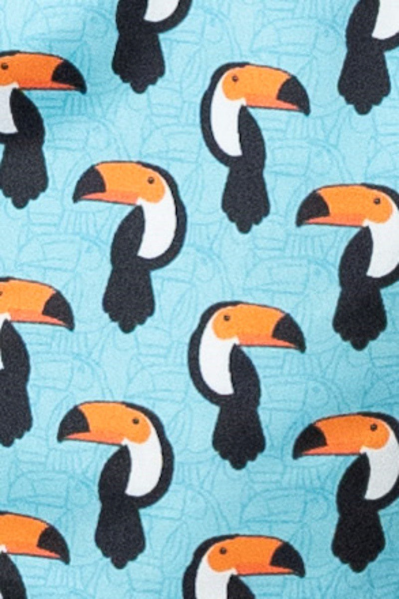 Blue Toucan Print Swim Shorts