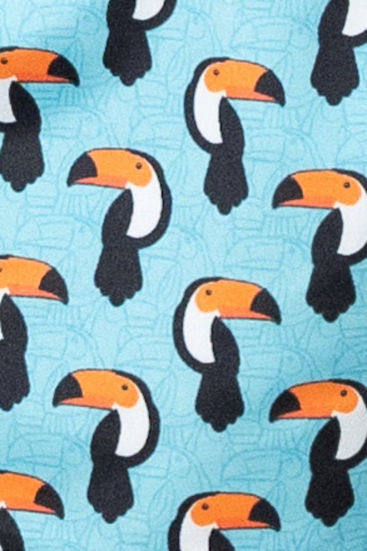Blue Toucan Print Swim Shorts