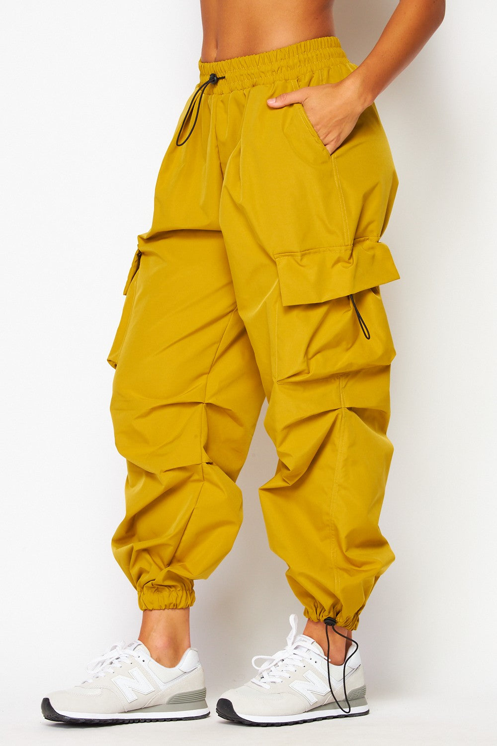 Parachute Ruched Cargo Pocket Joggers
