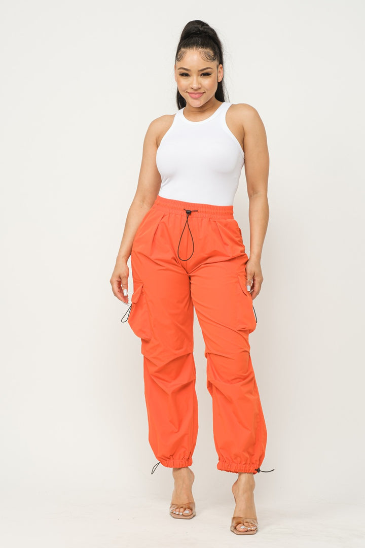 Parachute Ruched Cargo Pocket Joggers