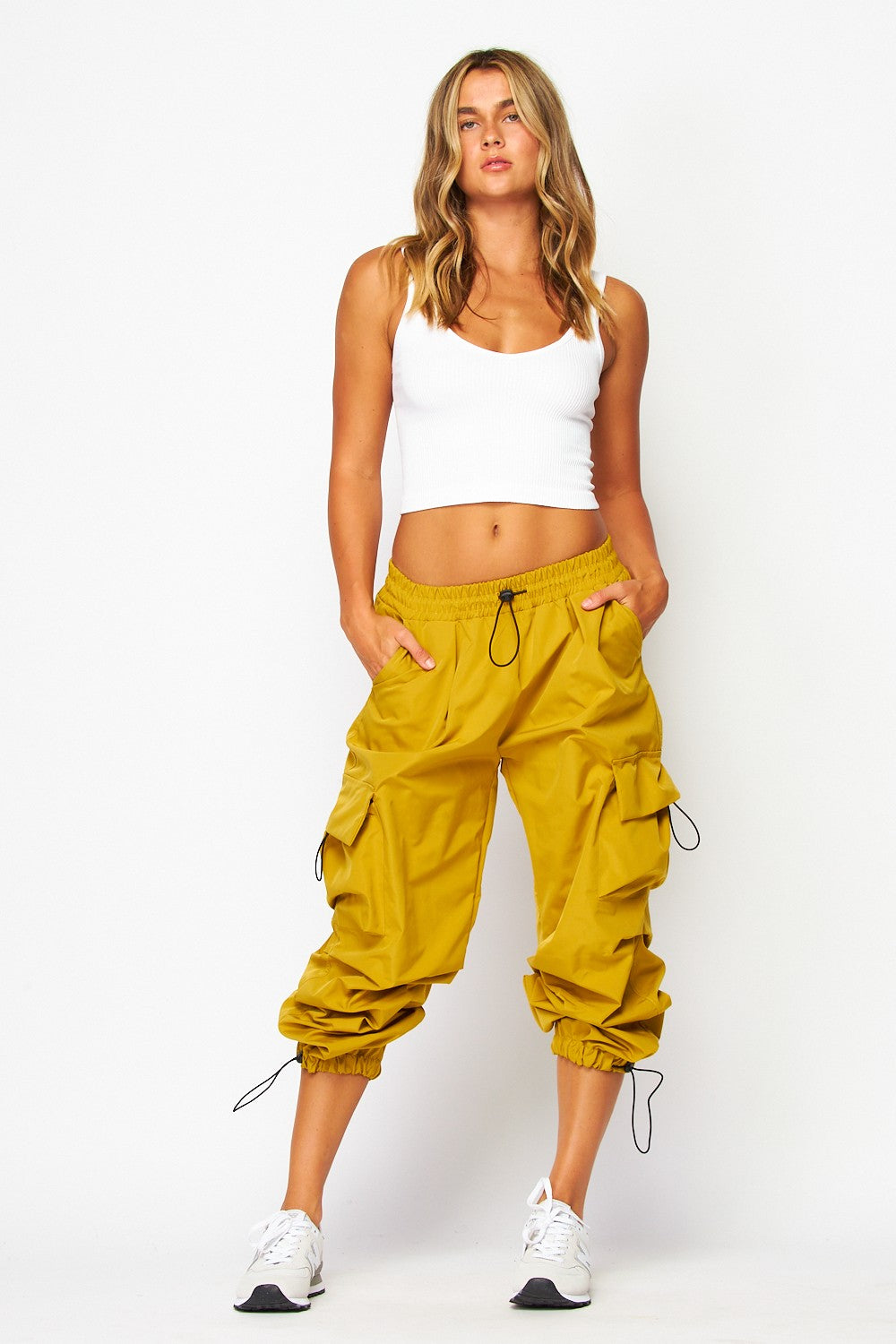 Parachute Ruched Cargo Pocket Joggers