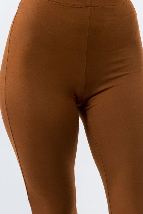 Solid Flared Long Pants