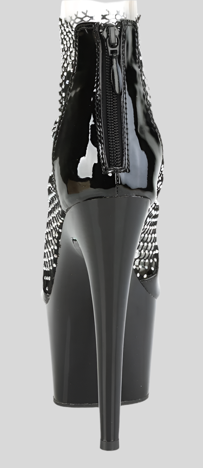 Pleaser Rhinestone Mesh Platform Heels