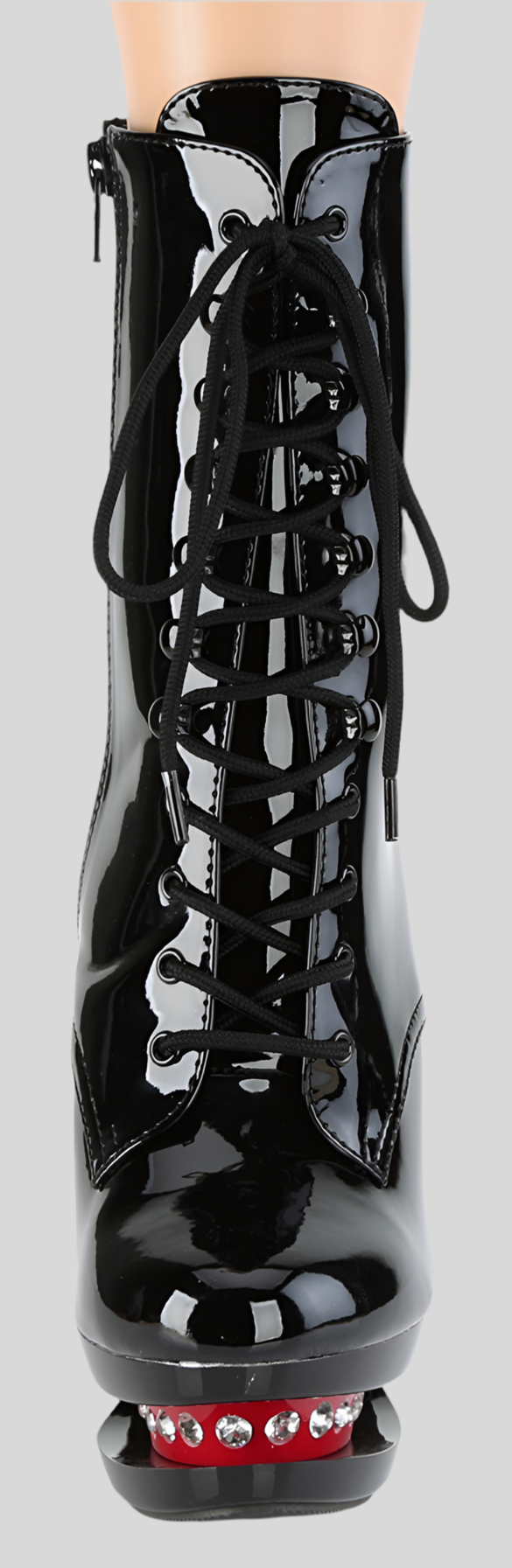 Pleaser Two Tone Lace-Up Platform Heel Ankle Boots