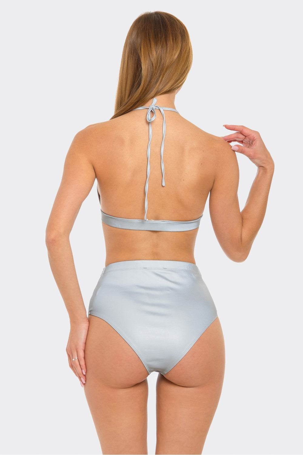 Reflective Buckle Bikini Set