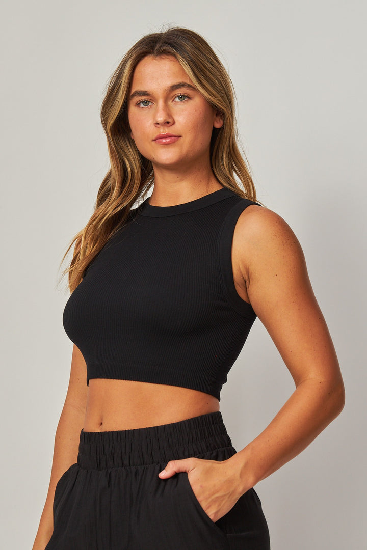 Essential High Neck Crop Top