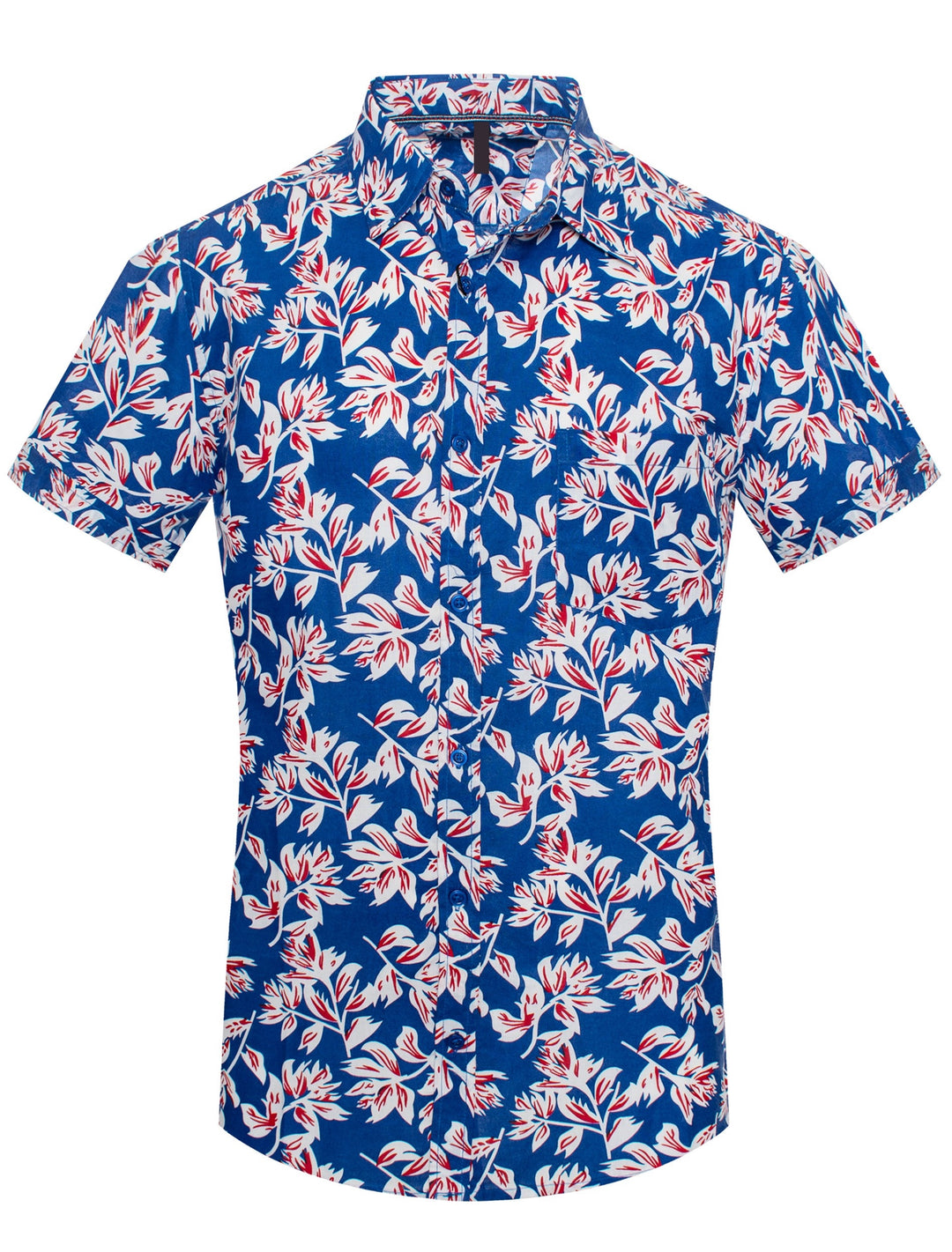 Blue Floral Button-Up Polo