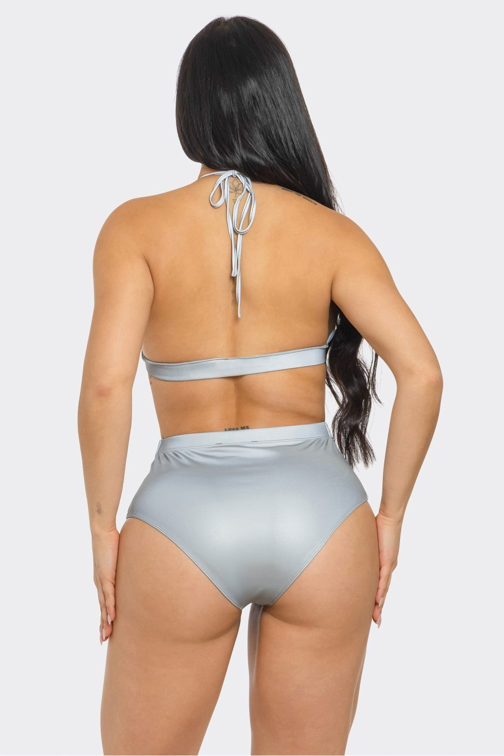 Reflective Buckle Bikini Set