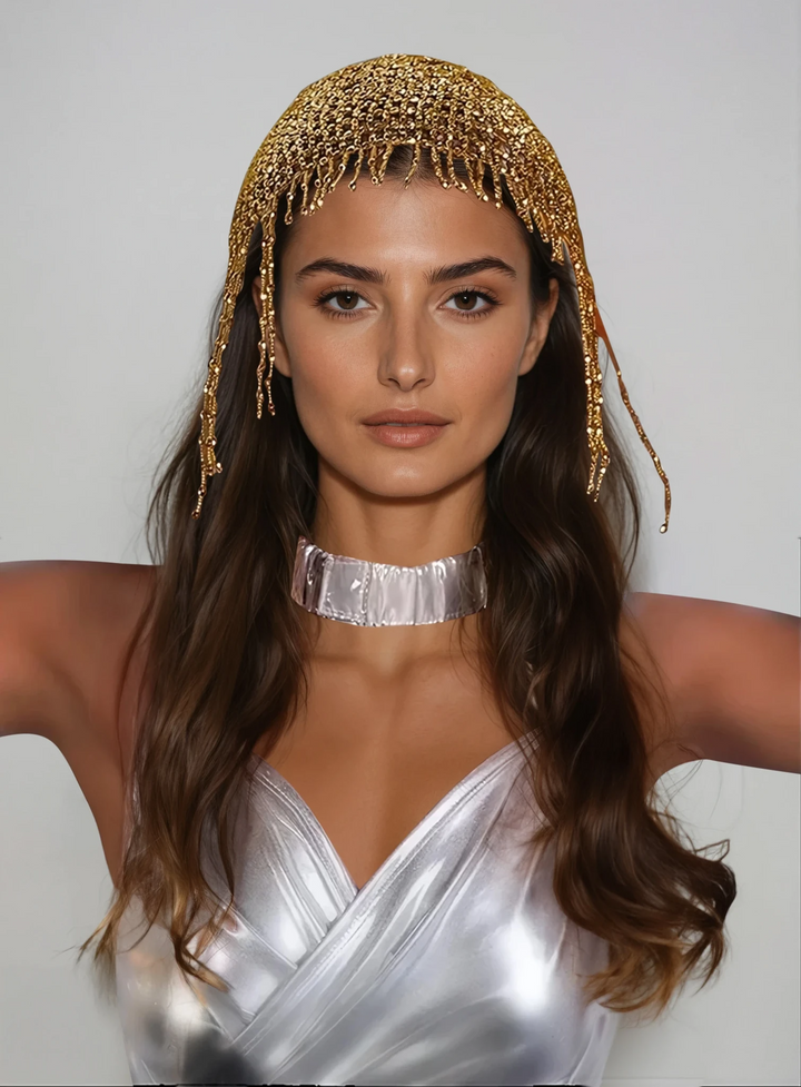 Meshed Beaded Cap