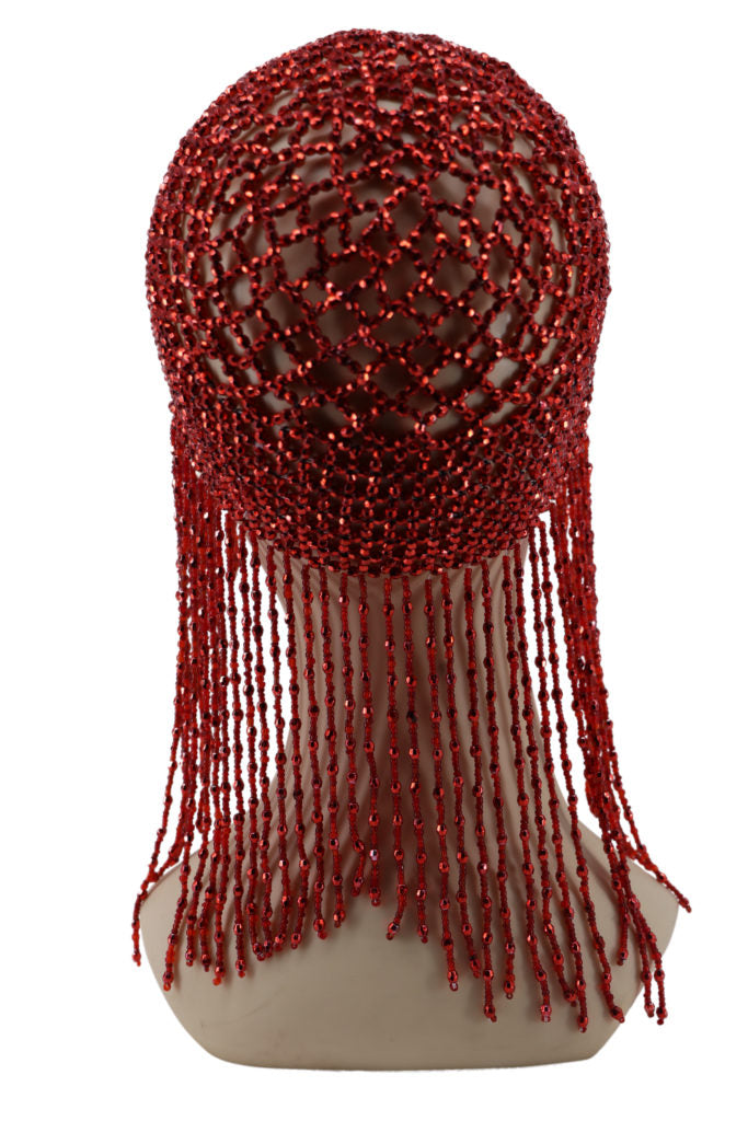 Meshed Beaded Cap
