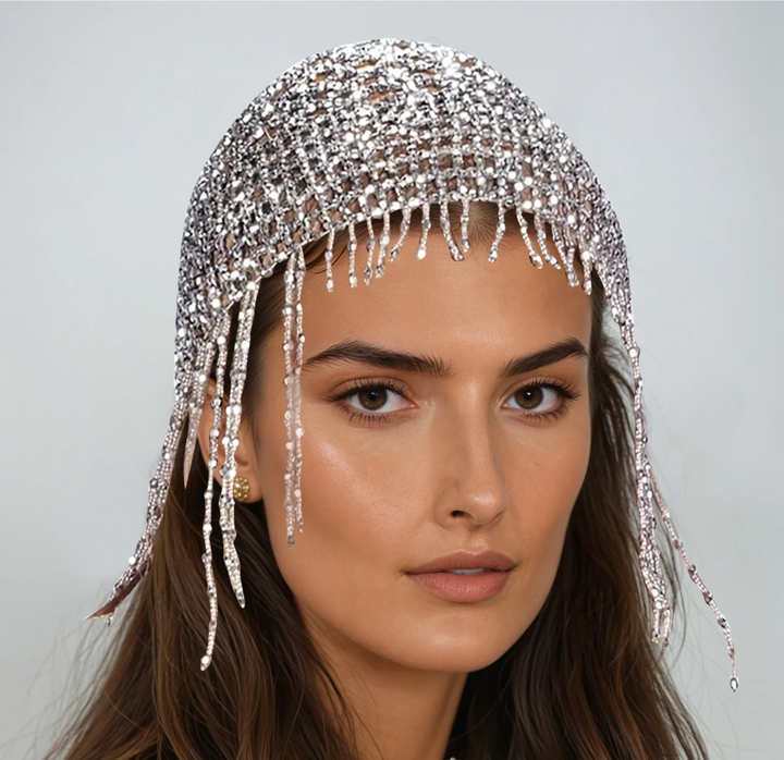 Meshed Beaded Cap