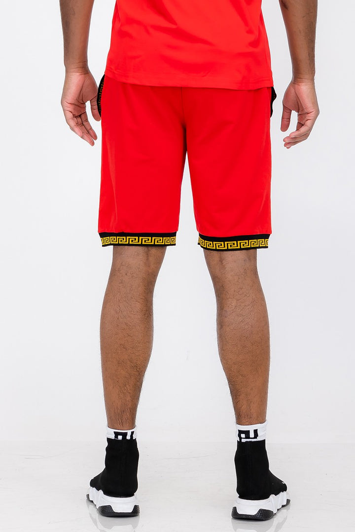 Greek Key Lion Crest Shorts