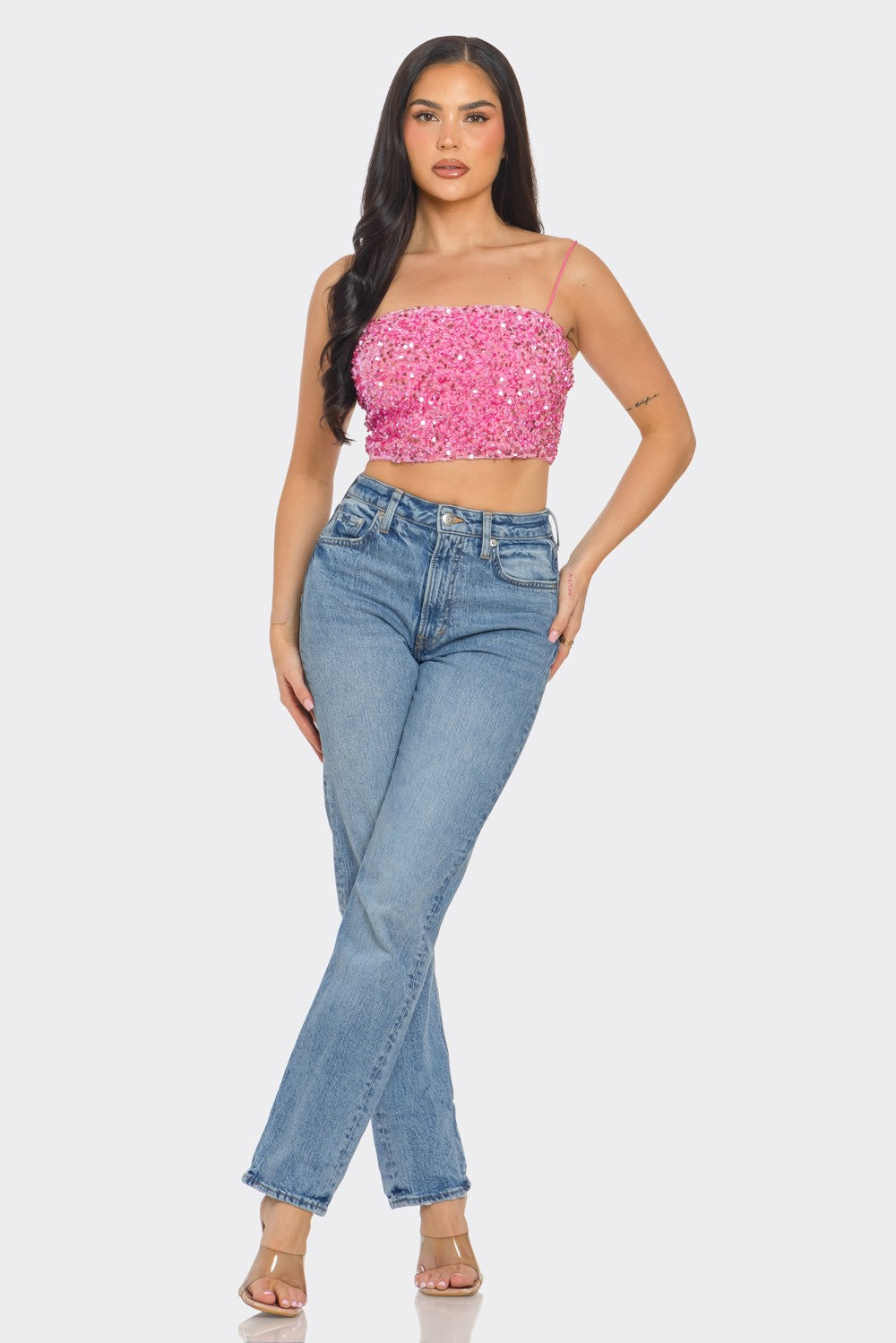 Sequin Crop Top
