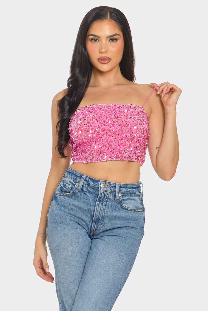 Sequin Crop Top