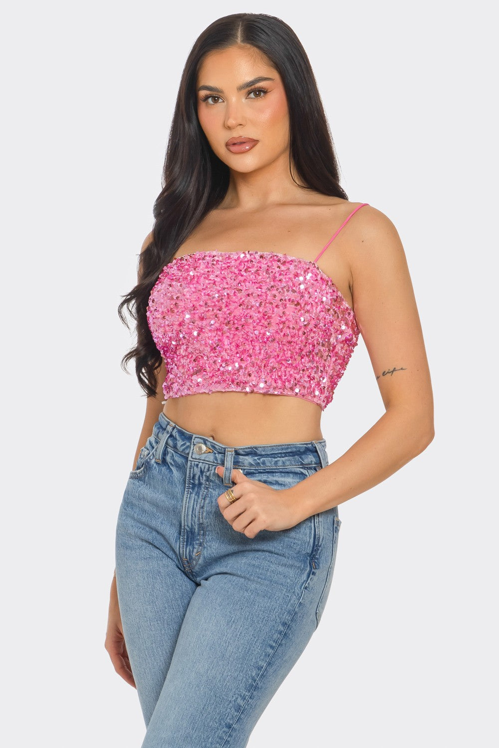 Sequin Crop Top