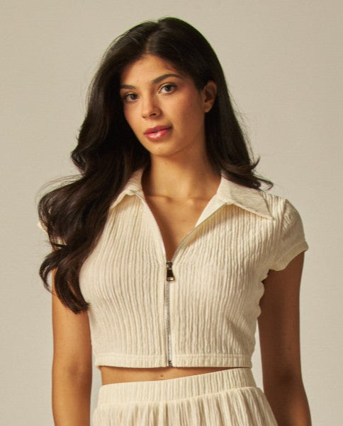 Crinkled Plisse Linen Set