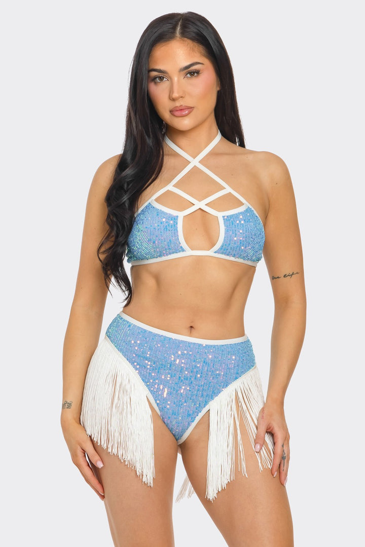 Iridescent Fringe Two-Piece Set