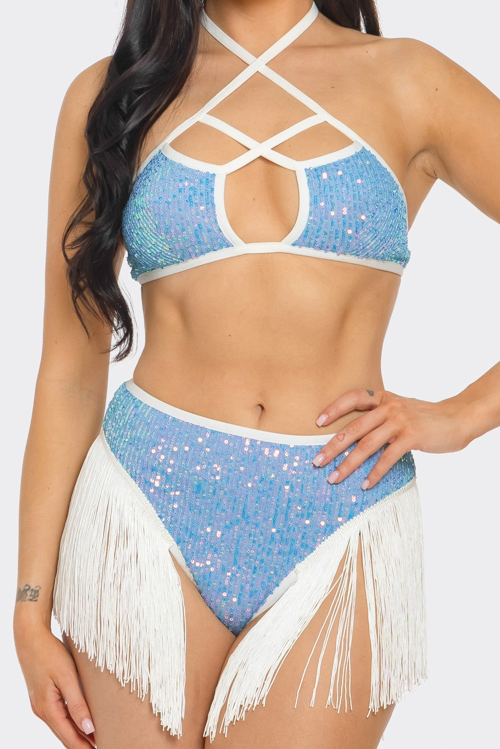 Iridescent Fringe Two-Piece Set