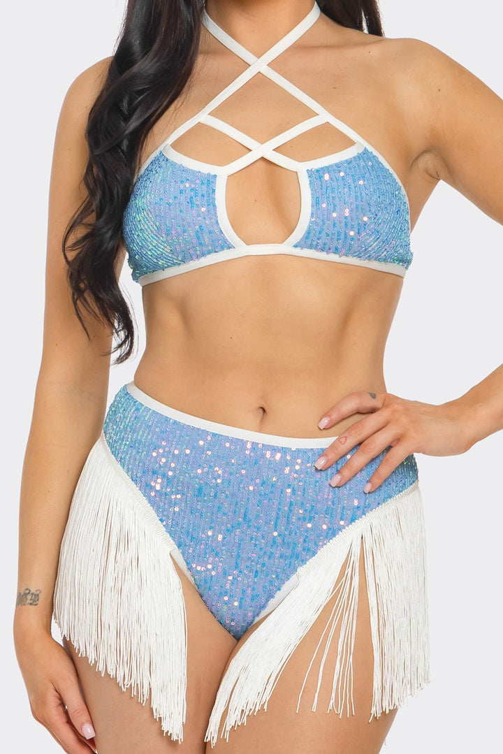 Iridescent Fringe Two-Piece Set