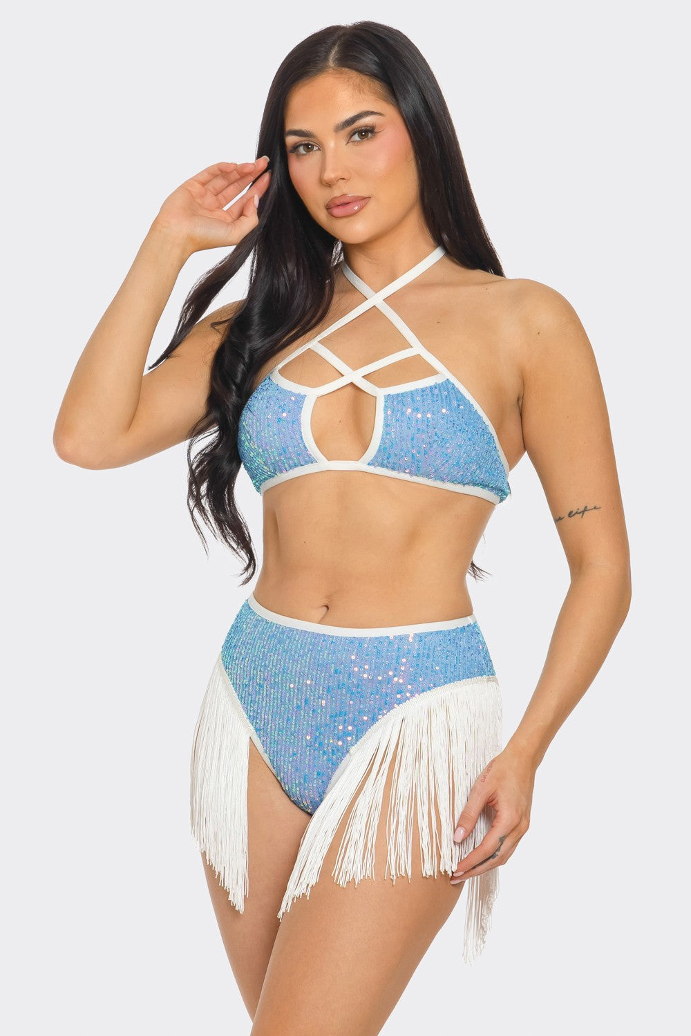 Iridescent Fringe Two-Piece Set