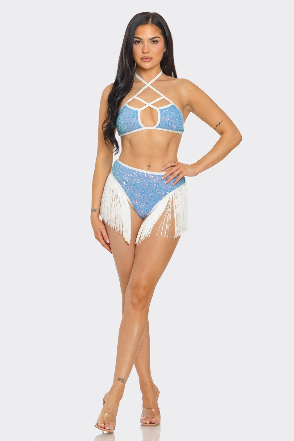 Iridescent Fringe Two-Piece Set