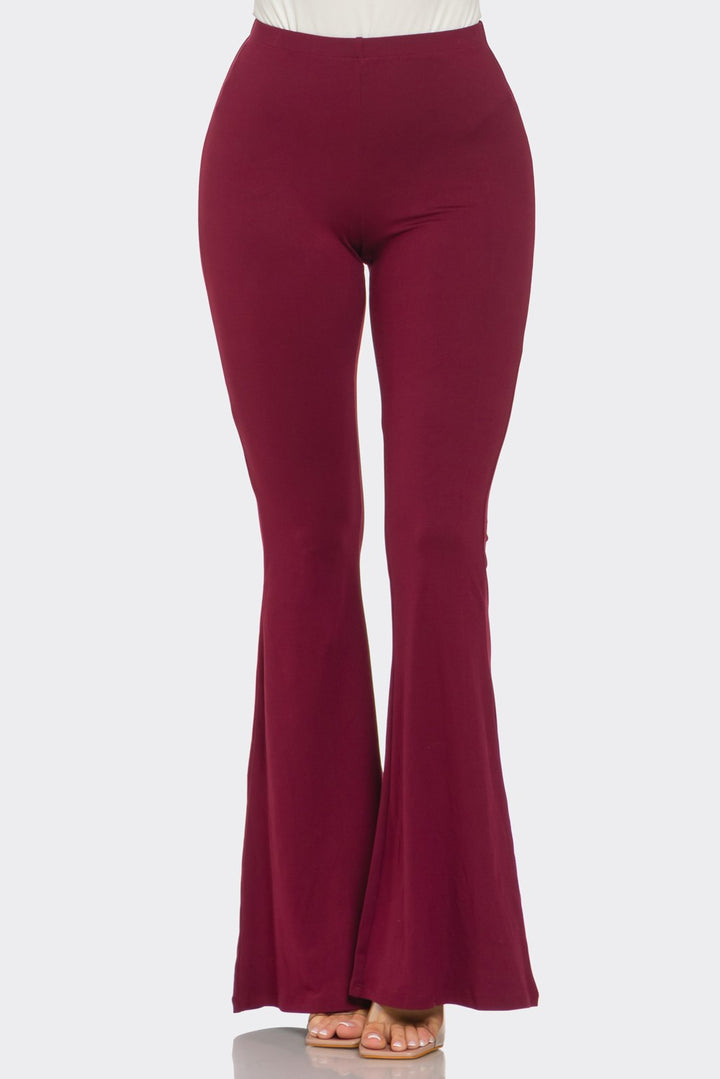 Solid Flared Long Pants
