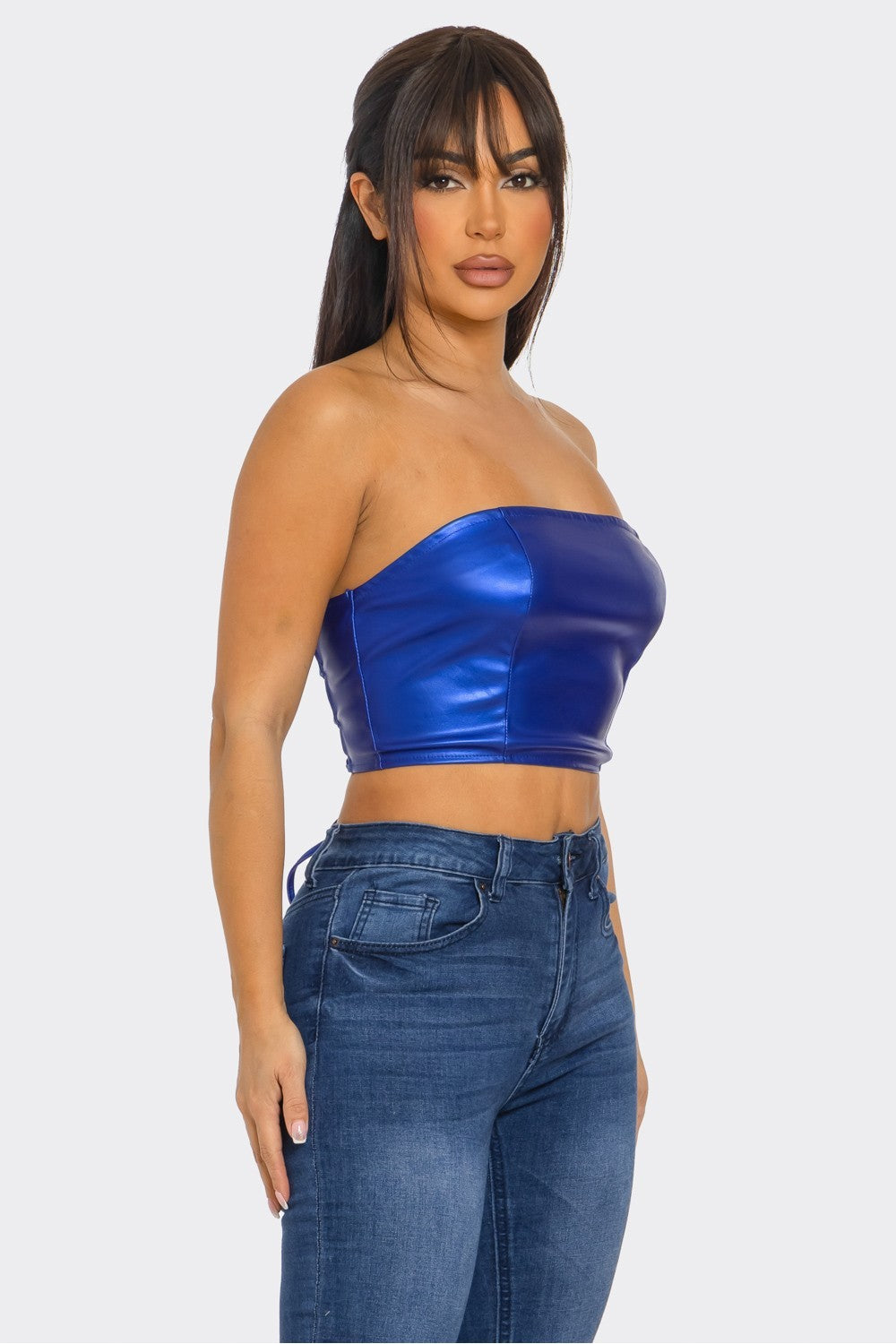 Metallic Tie Back Tube Top