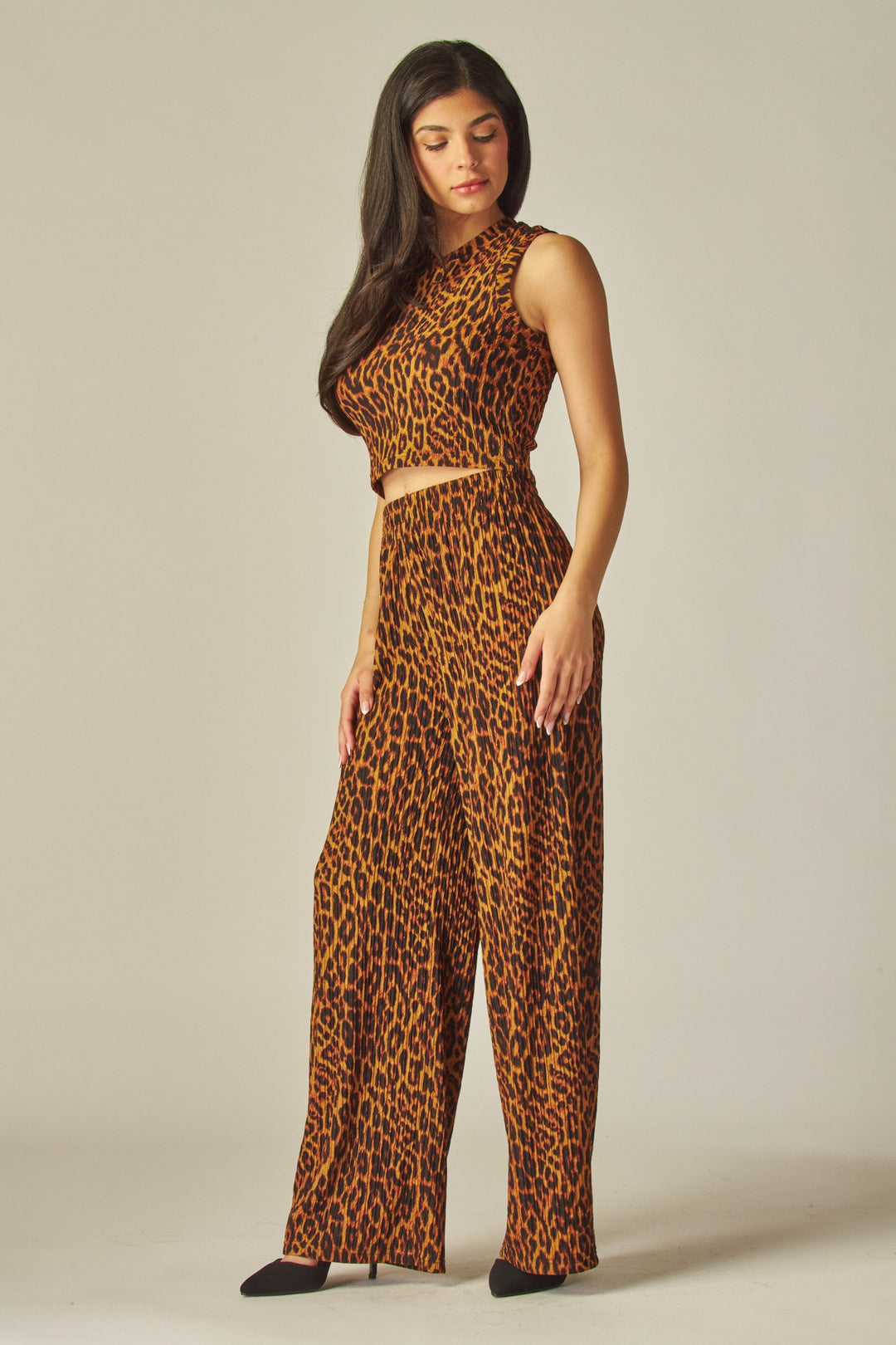 Leopard Print Crinkled Set