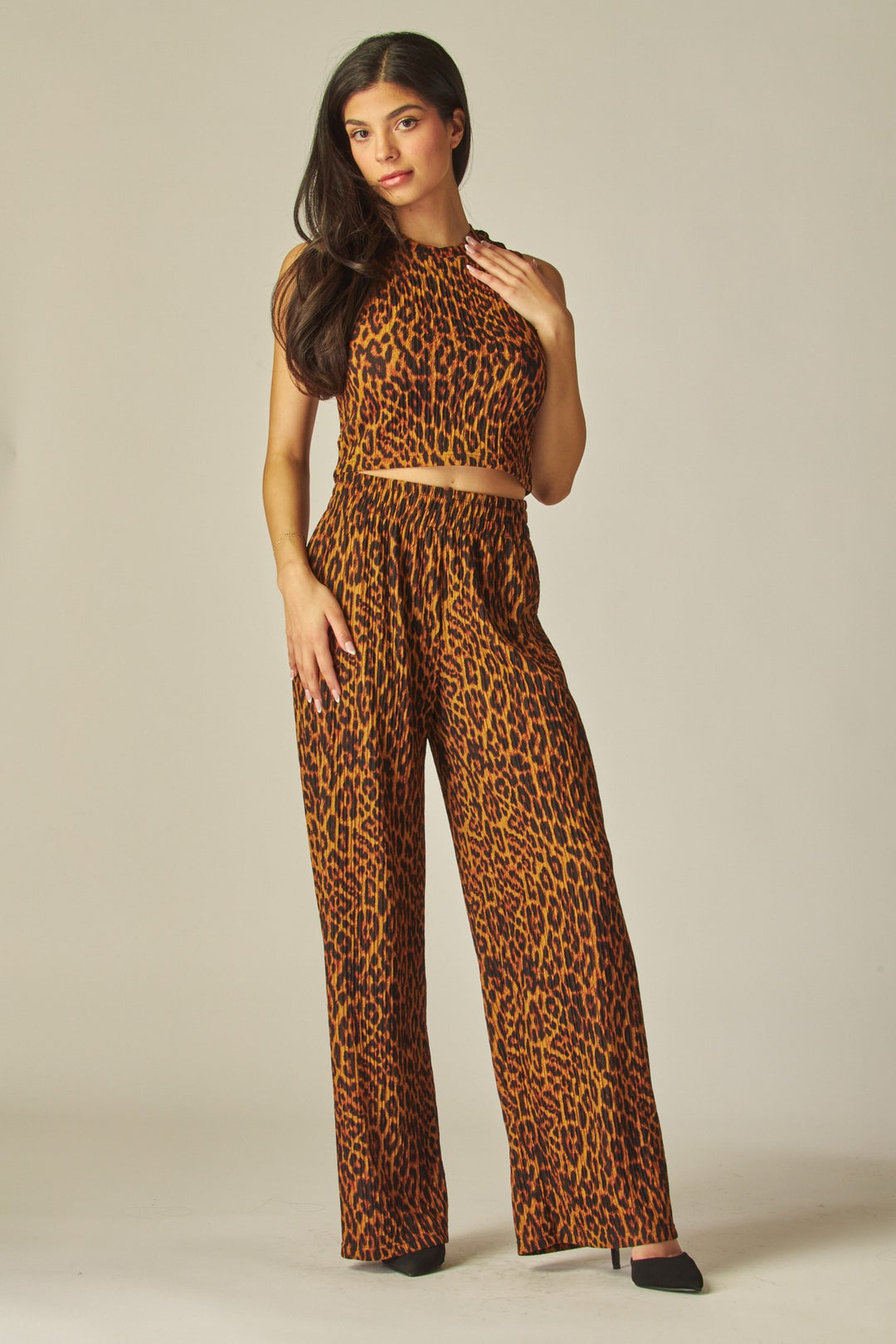 Leopard Print Crinkled Set
