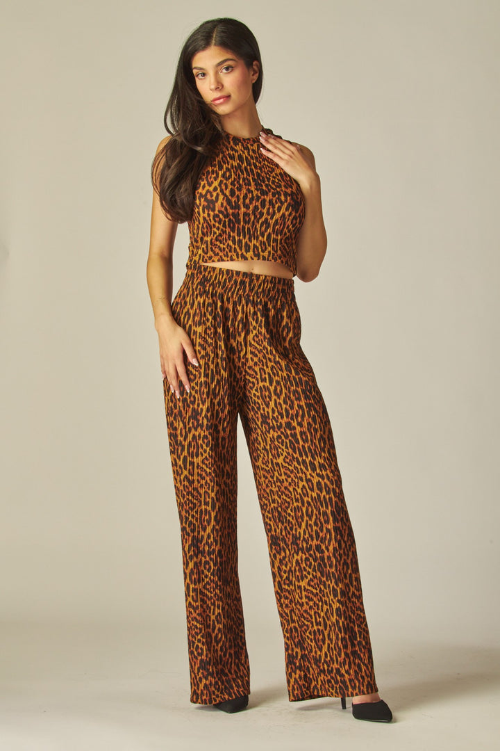 Leopard Print Crinkled Set