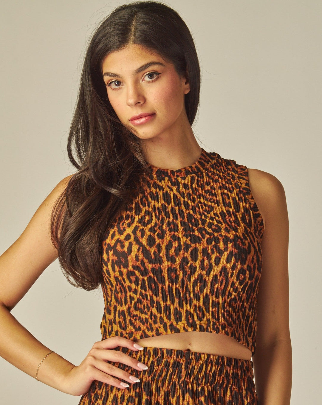 Leopard Print Crinkled Set