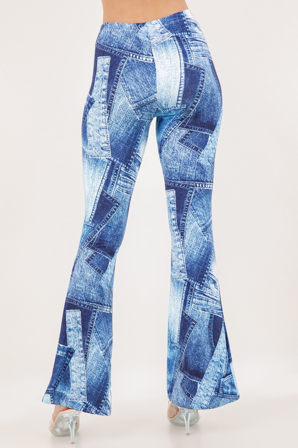 Denim Patchwork Flare Pants