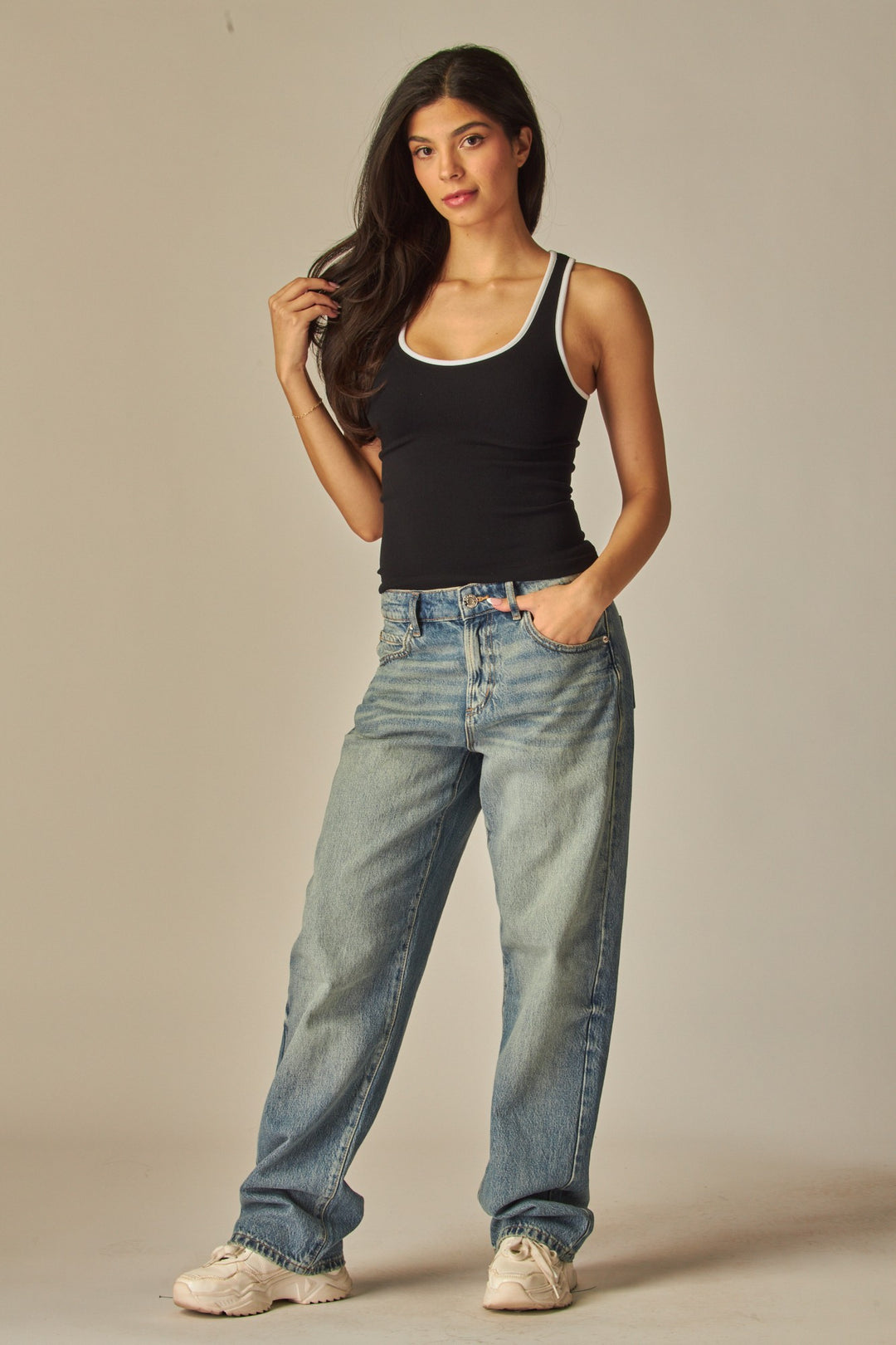 Seamless Contrast Binding Tank Top