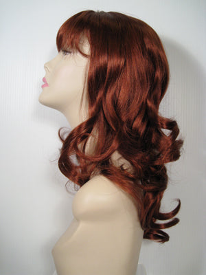 Copper Red Long Curly Wig