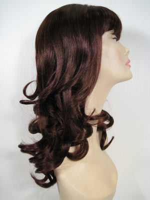 Dark Brown Long Curly Wig